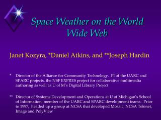 Space Weather on the World Wide Web