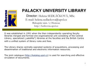 Palacky University Library Structure