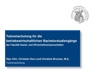 Tutorenschulung für die betriebswirtschaftlichen Bachelorstudiengänge