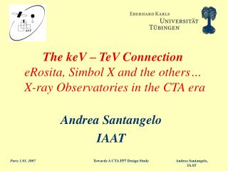 The keV – TeV Connection eRosita, Simbol X and the others… X-ray Observatories in the CTA era