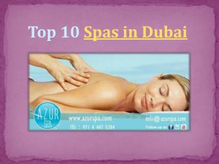Top 10 Spas in Dubai