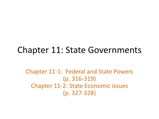 Chapter 11: State Governments
