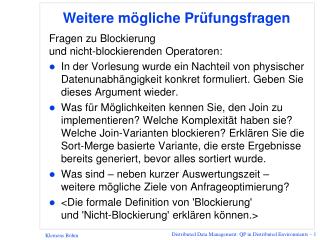 Weitere mögliche Prüfungsfragen