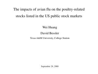 The impacts of avian flu on the poultry-related stocks listed in the US public stock markets