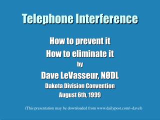 Telephone Interference