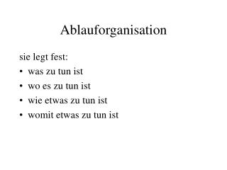 Ablauforganisation