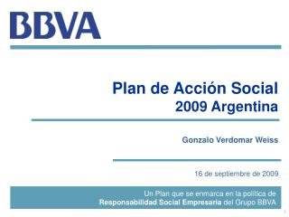Plan de Acción Social 2009 Argentina