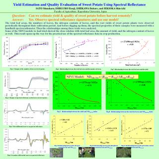 Yield Estimation and Quality Evaluation of Sweet Potato Using Spectral Reflectance