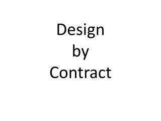 Design by Contract