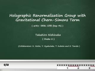 Holographic Renormalization Group with Gravitational Chern-Simons Term