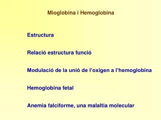 Mioglobina i Hemoglobina
