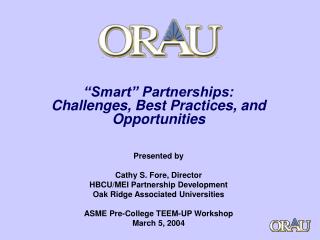“Smart” Partnerships: Challenges, Best Practices, and Opportunities