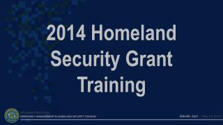 2014 Homeland Security Grant Training