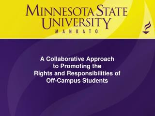 A Collaborative Approach to Promoting the Rights and Responsibilities of Off-Campus Students