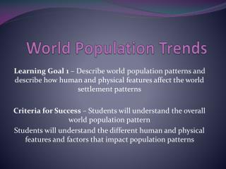 World Population Trends