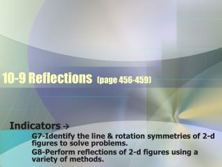 10-9 Reflections (page 456-459)