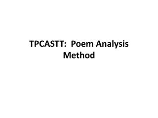 TPCASTT: Poem Analysis Method