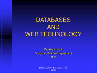 DATABASES AND WEB TECHNOLOGY