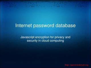 Internet password database