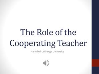 The Role of the Cooperating Teacher