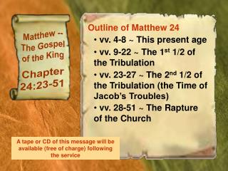 Matthew -- The Gospel of the King