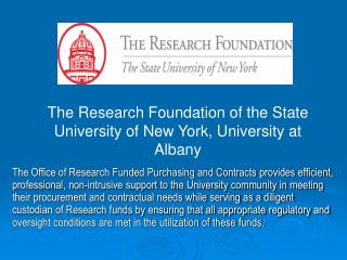 The Research Foundation of the State University of New York, University at Albany