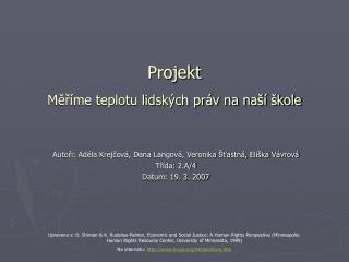 Projekt Měříme teplotu lidských práv na naší škole