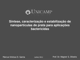 Síntese, caracterização e estabilização de nanopartículas de prata para aplicações bactericidas