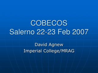 COBECOS Salerno 22-23 Feb 2007