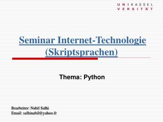 Seminar Internet-Technologie (Skriptsprachen)