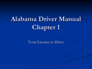 Alabama Driver Manual Chapter 1