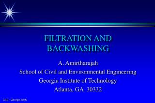 FILTRATION AND BACKWASHING