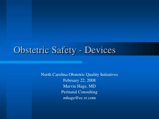 Obstetric Safety - Devices