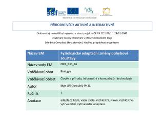 Elektronický materiál byl vytvořen v rámci projektu OP VK CZ.1.07/1.1.24/01.0040
