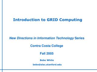 Introduction to GRID Computing