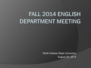 Fall 2014 English department meeting