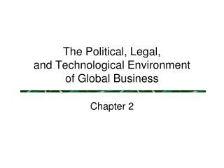 The Political, Legal, and Technological Environment of Global Business