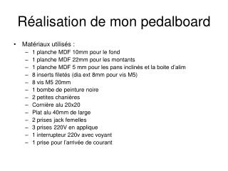 Réalisation de mon pedalboard