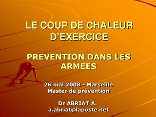 LE COUP DE CHALEUR D’EXERCICE