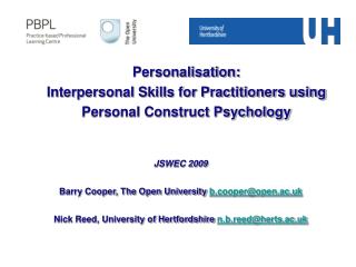 Personalisation: Interpersonal Skills for Practitioners using Personal Construct Psychology