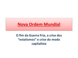 Nova Ordem Mundial