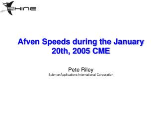Afven Speeds during the January 20th, 2005 CME