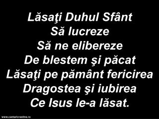 Lasati Duhul Sfant sa lucreze