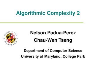 Algorithmic Complexity 2