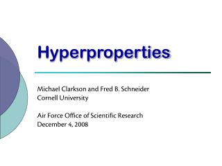 Hyperproperties