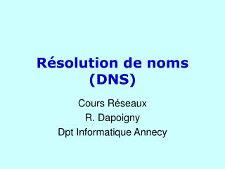 Résolution de noms (DNS)