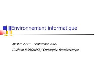 Environnement informatique