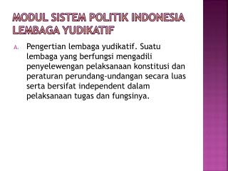 MODUL SISTEM POLITIK INDONESIA LEMBAGA YUDIKATIF