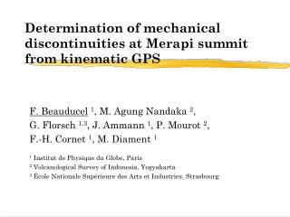 Determination of mechanical discontinuities at Merapi summit from kinematic GPS
