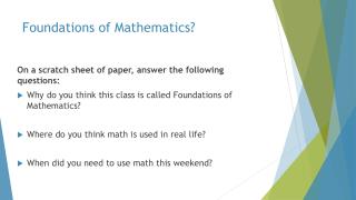 Foundations of Mathematics?
